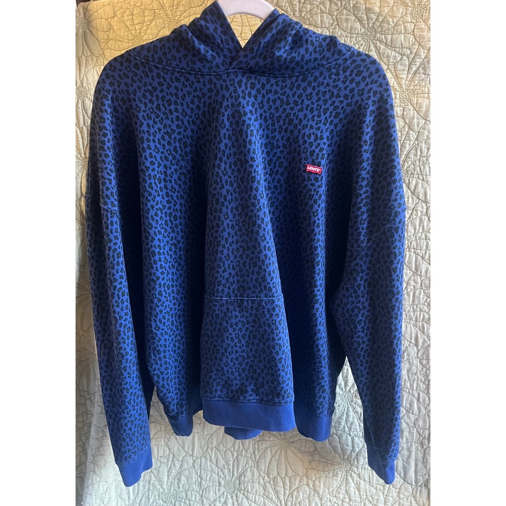 Levi's Blue Black Leopard Print Hoodie - 1x